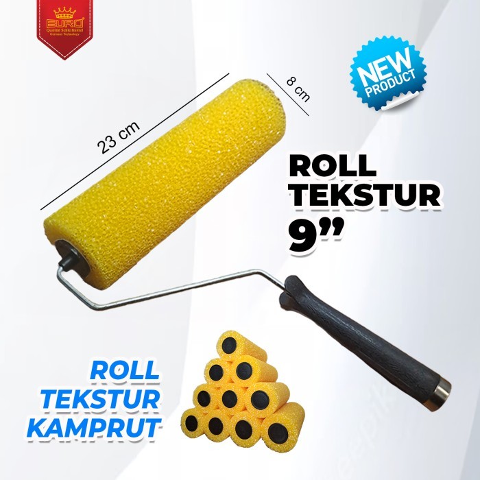 Roll Cat Tekstur Motif Kamprot Roll 9 Inch Texture Roller Paint