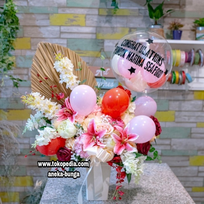 

RANGKAIAN POT BUNGA MAWAR PLASTIK ARTIFICIAL ROSE FLOWERS VAS MEJA BOX