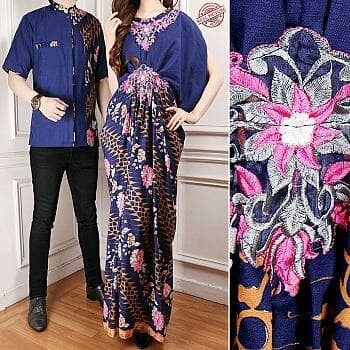 Baju Pasangan Batik Couple Kaftan Bordir Sakura Afgan