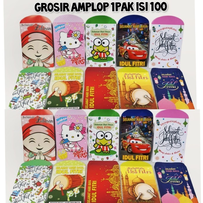 

Terlaris Amplop Lebaran Idul Fitri Isi 100pcs Angpau Ampau Motif Karakter Anak SALE