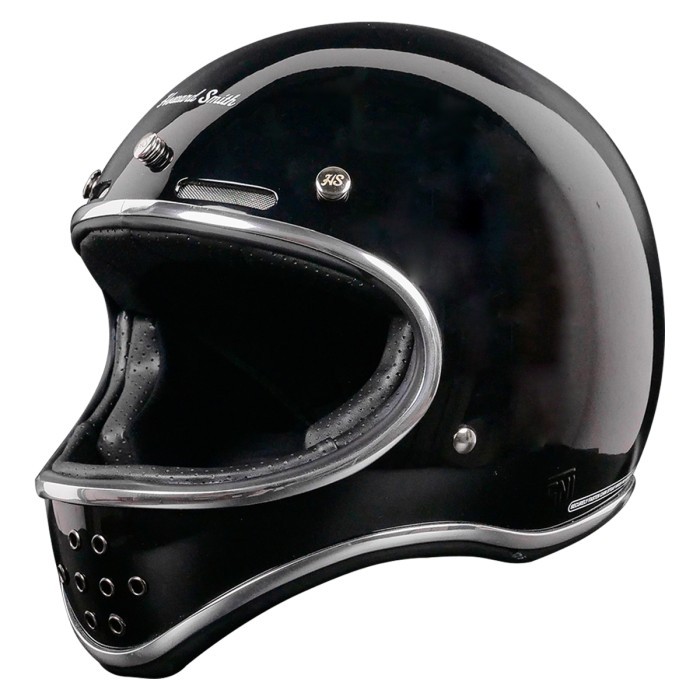 Howard Smith Bobber Retro Helm Full Face - Deep Black