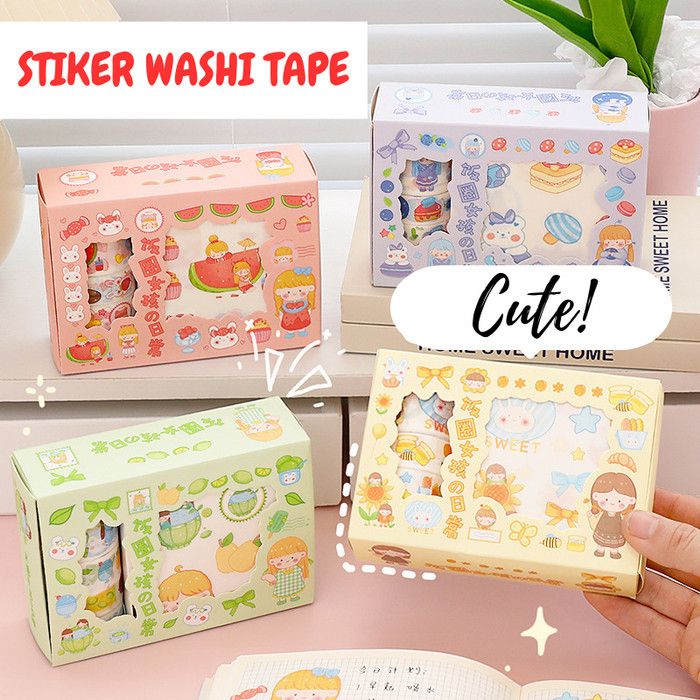 

Viral Washi Tape Sticker Set Aesthetic Selotip Lucu Stiker Diary Scrapbook Cod