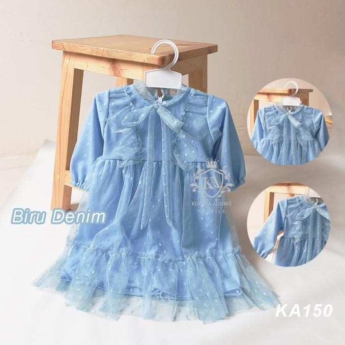 Gaun Baju Muslim Anak 1 Tahun Gamis Bayi Motif Polkadot KA150