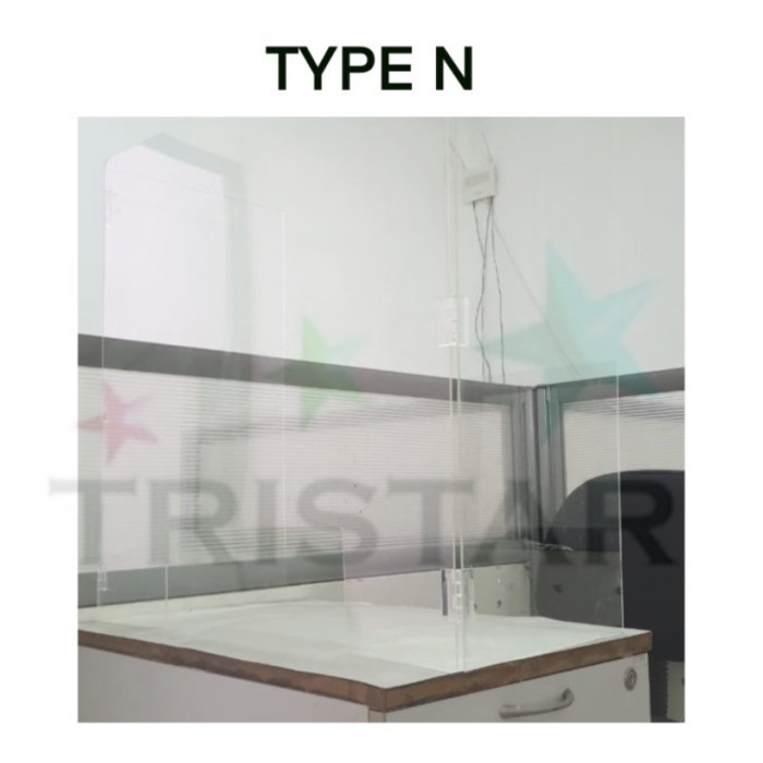 

TERBARU Akrilik pembatas kasir ( TYPE N ) 120 x 30 x 60 cm (4mm)