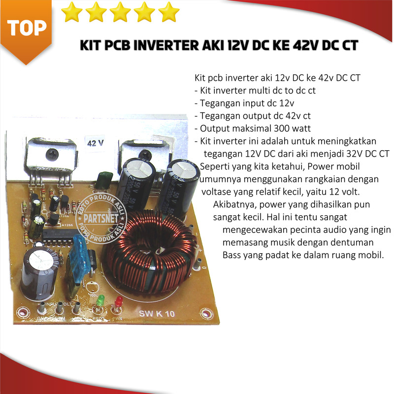 Kit pcb inverter aki 12v DC ke 42v DC CT