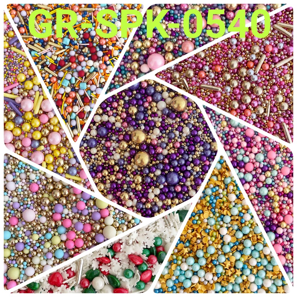 

GR-SPK-0540 Sprinkles sprinkle springkel 1kg mutiara stick rainbow (SPRINKLES)