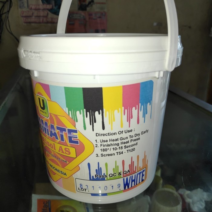 

Tinta Pasta Sablon Plastisol Unimate White 1Kg