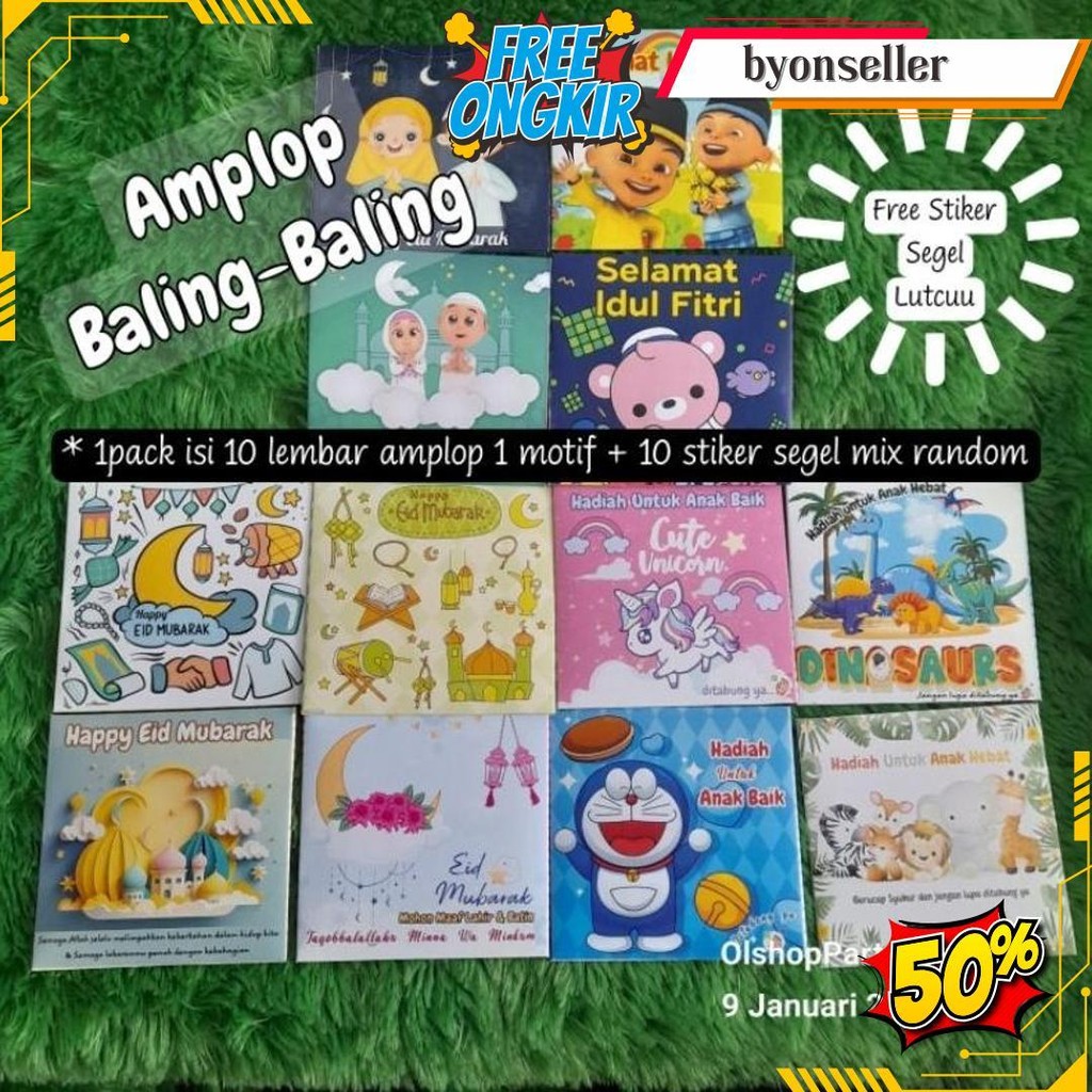 

10Pcs Amplop Baling / Amplop Unik Lebaran Gratis Ongkir