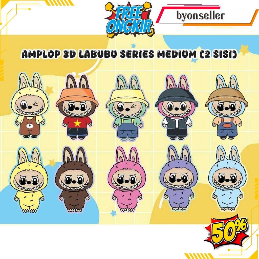 

10 Pcs Amplop 3D Labubu & Sanrio Series Cod