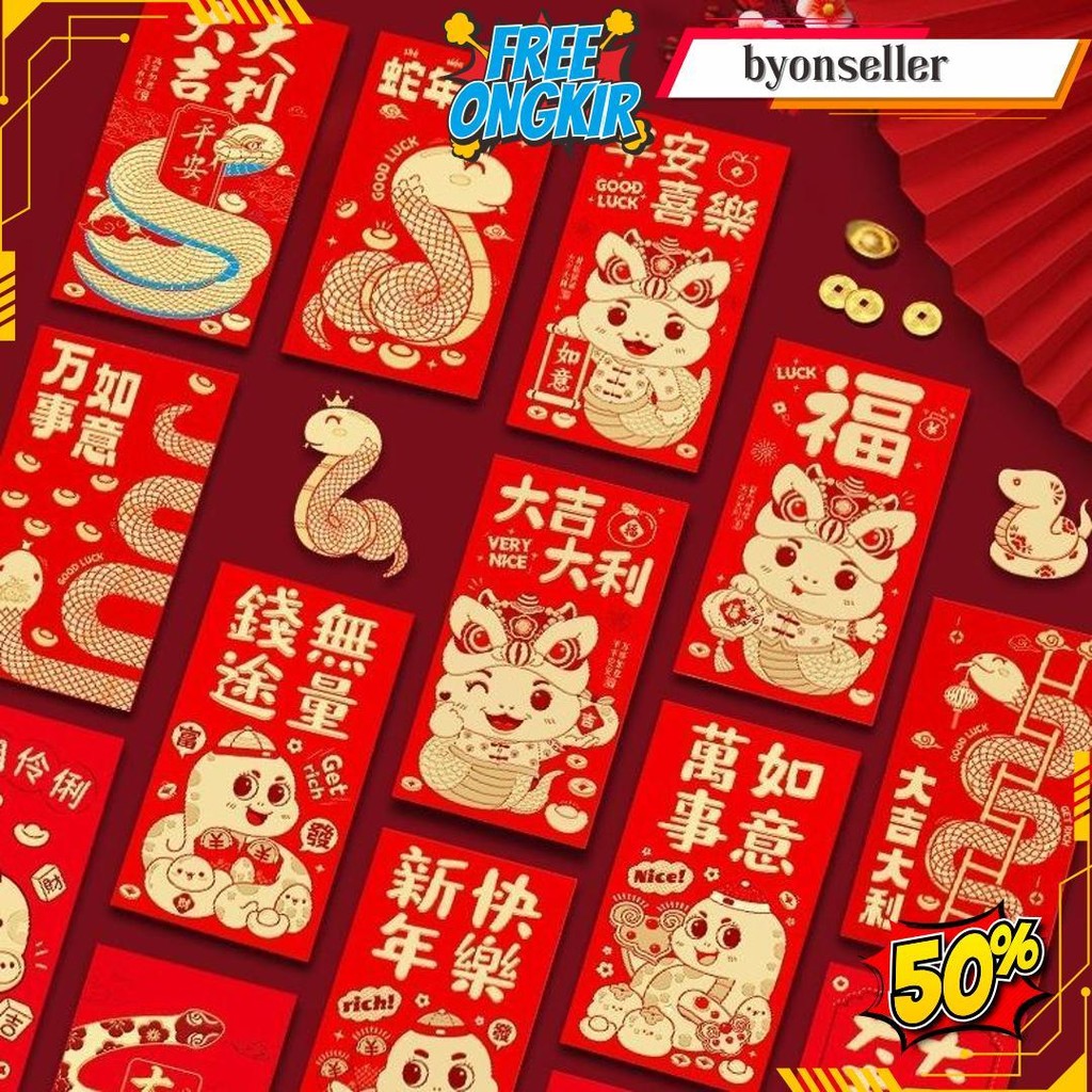 

Dt.Shop.Medan (6Pc/Pack) Angpau Imlek 2025 / Angpao Ular 2025 | Year Of Snake Siap Kirim