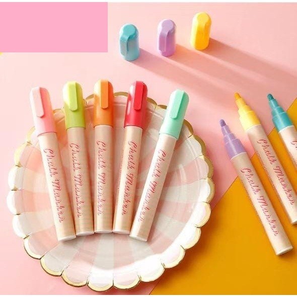 

chalk marker/kapur cair/spidol papan tulis set 8 basic & pastel