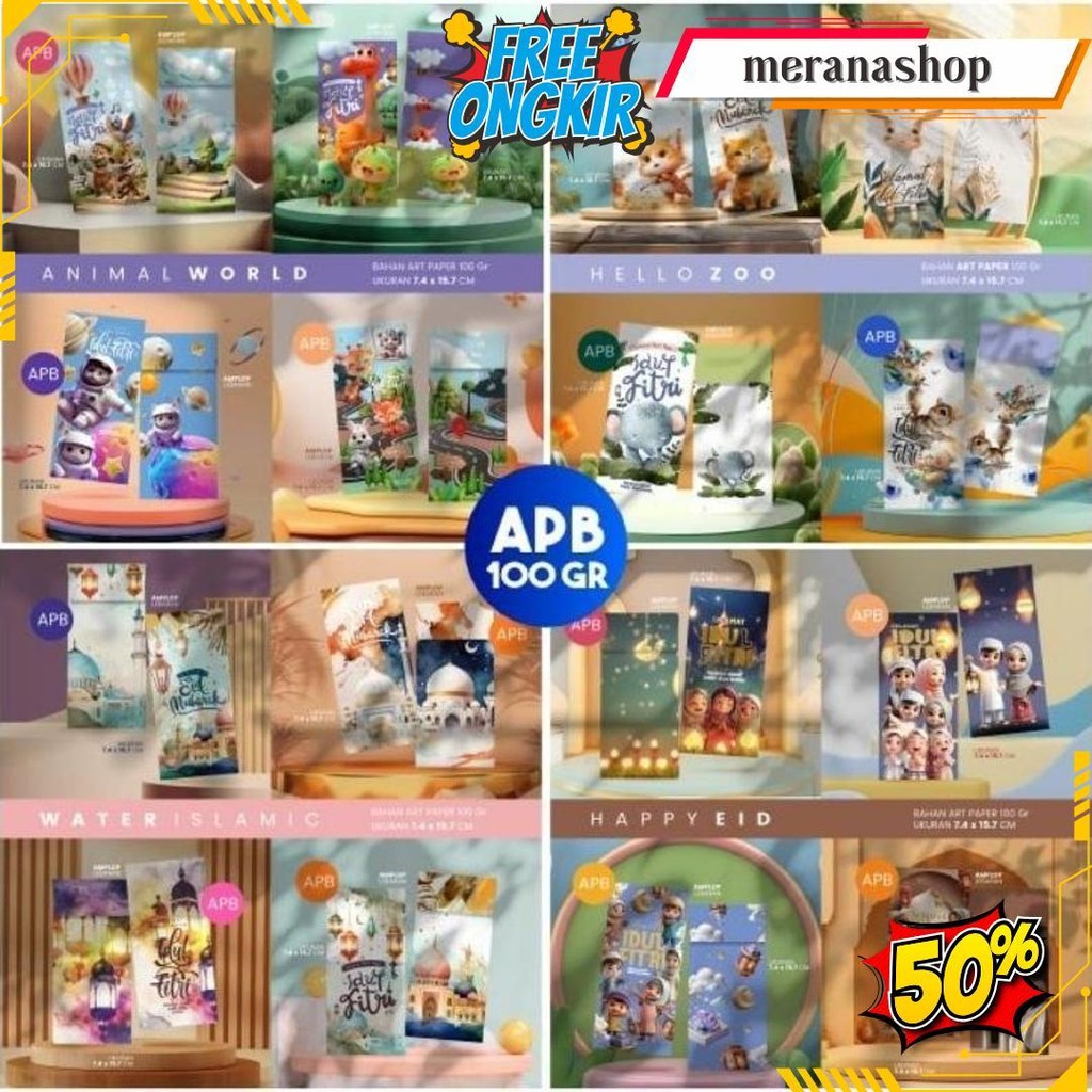 

Amplop Lebaran | Bahan Art Paper 120Gr | Amplop Lebaran Mini Idul Fitri | Amplop Isi 100Pcs | Amplop Isi 4 Desain Original Produk