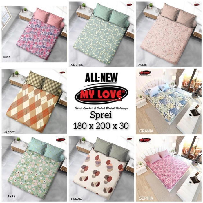 Sprei My Love T30 King 180x200x30 cm Katun Twill