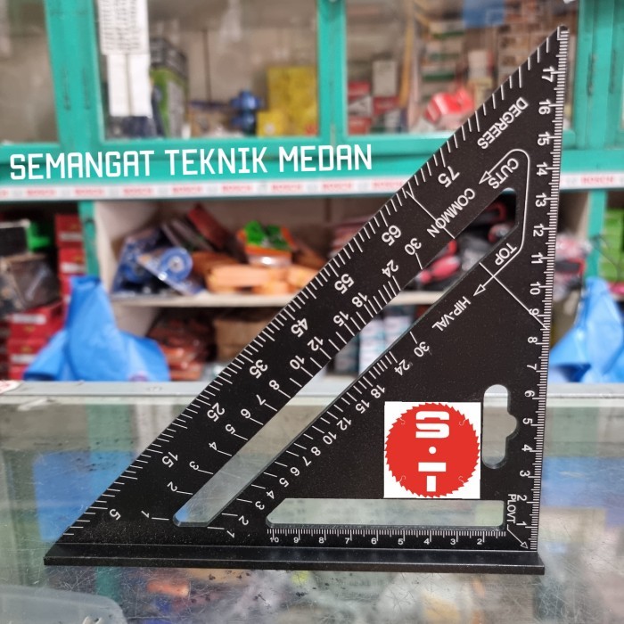 ] ALAT UKUR ANGLE SPEED RAFTER SQUARE PENGGARIS SEGITIGA SIKU BESI HITAM