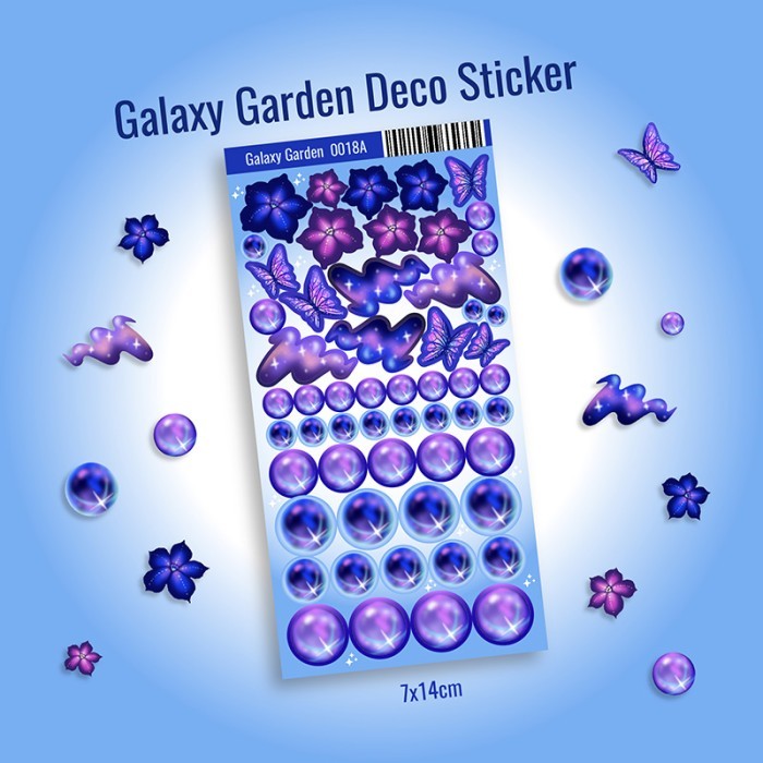 

@=@=@=@=] Stiker Galaxy Garden Planet Butterfly Purple Blue by StickerParty 0018