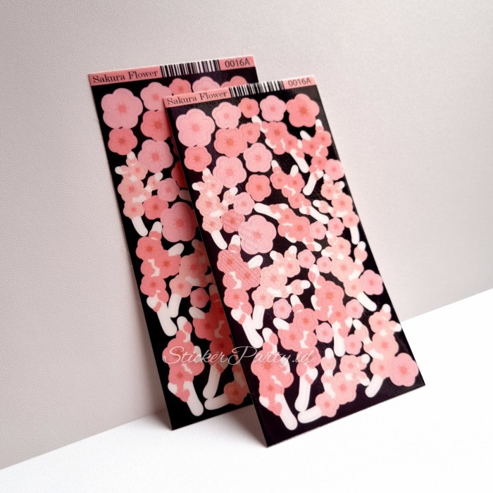 

best produk] Stiker Bunga Sakura Pink Deco Laminasi Tahan Air by StickerParty 0016