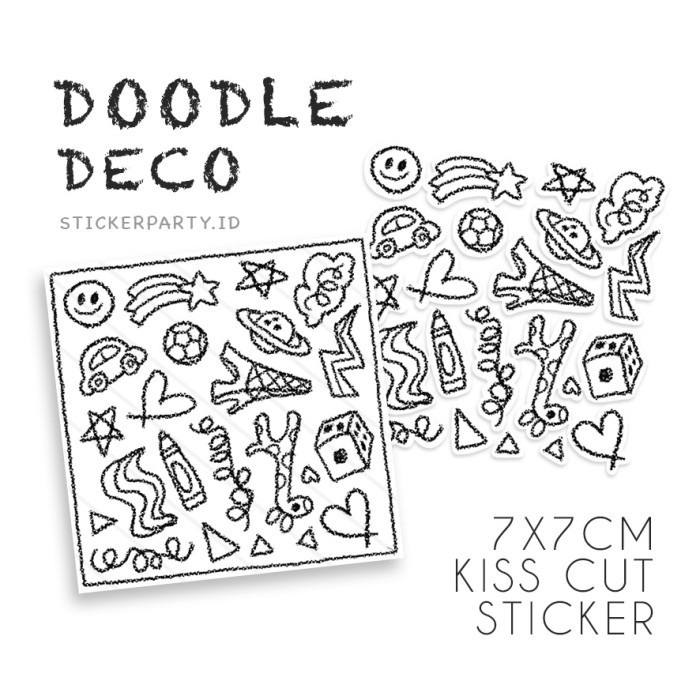 

:0:0:0] Sticker Doodle Crayon Stiker Deco Gambar Tangan Sticker Party MN025
