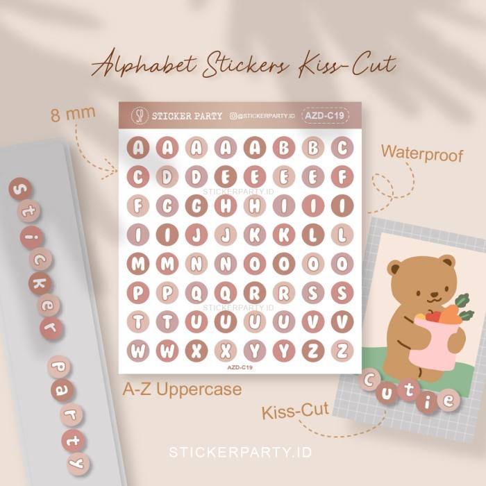 

Produk Unggulan] Stiker Huruf 0,8CM Alfabet Tahan Air Polco Deco Top Loader DIY Coffee