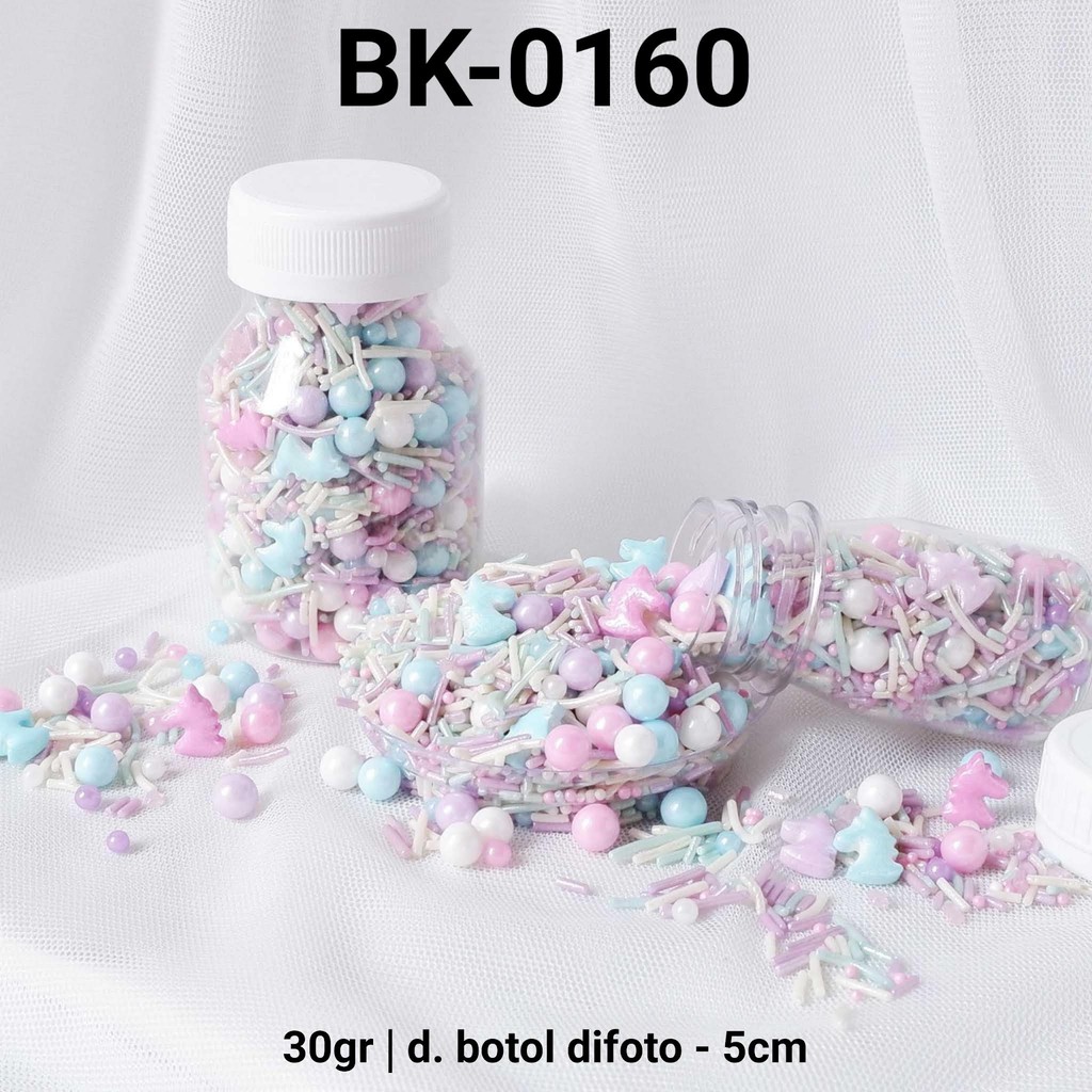 

BK-0160 Sprinkles sprinkle sprinkel 30gr 30 gram unicorn warna pastel (SPRINKLES)