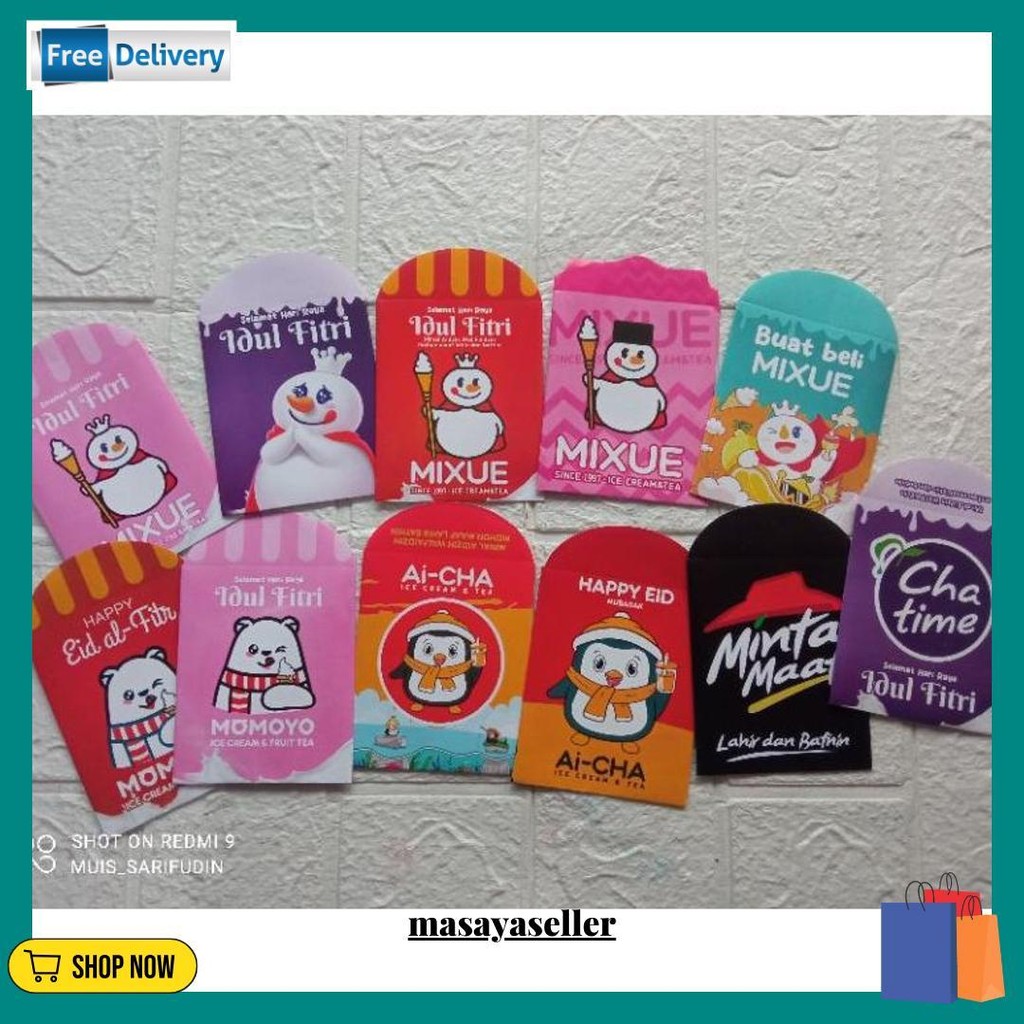 

Amplop Snack/Jajanan Lebaran Sultan/ Mixue/Kopiko/Walls/ Kfc Cfc Silverqueen Cimory Tenggo Bisa Cod