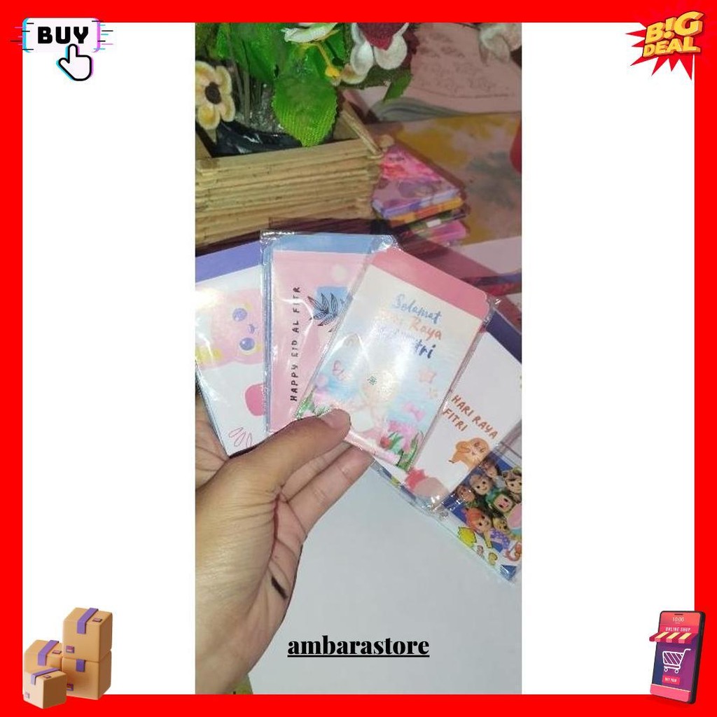 

(Isi 100 Pcs) Paket Bundle Amplop Lebaran Mini Snack Muslim Kartun Estetik Dan Non Label Idul Fitri Terlaris