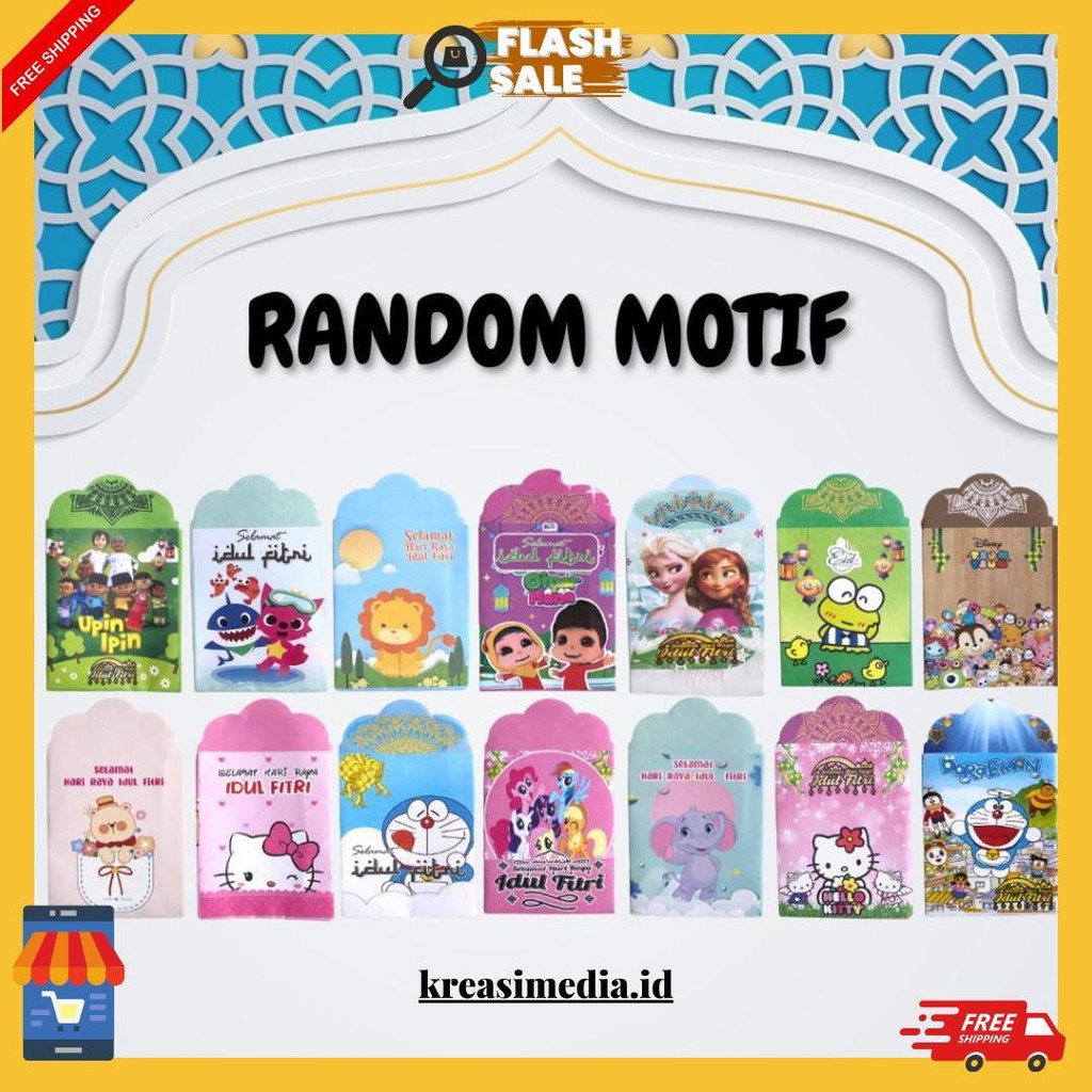 

[Paket Usaha] Amplop Lebaran Versi Baru 2025 Size Medium Isi 50 Lembar Bahan Hvs Premium | Free Lem & Plastik Original Produk