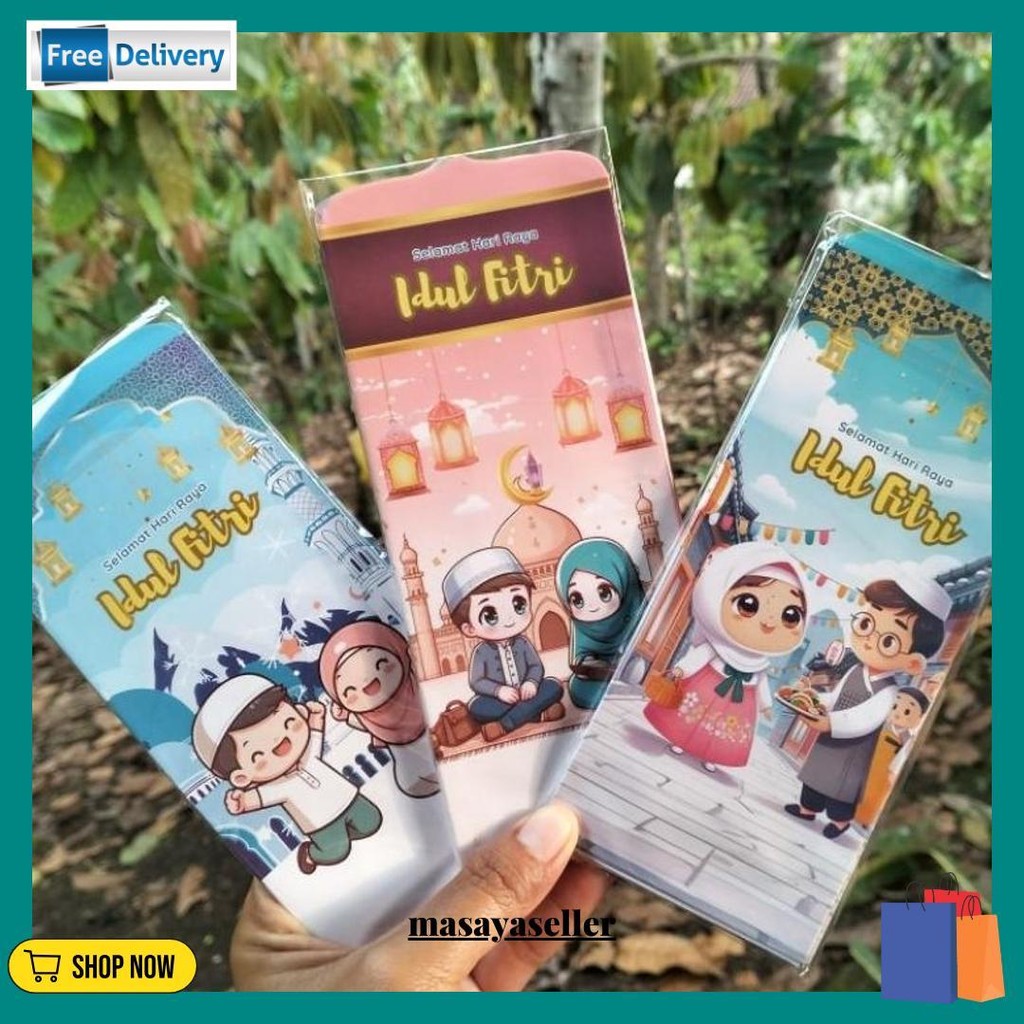 

Amplop Angpao Lebaran Jumbo Motif Kartun Muslim Isi 10 Pcs Siap Kirim