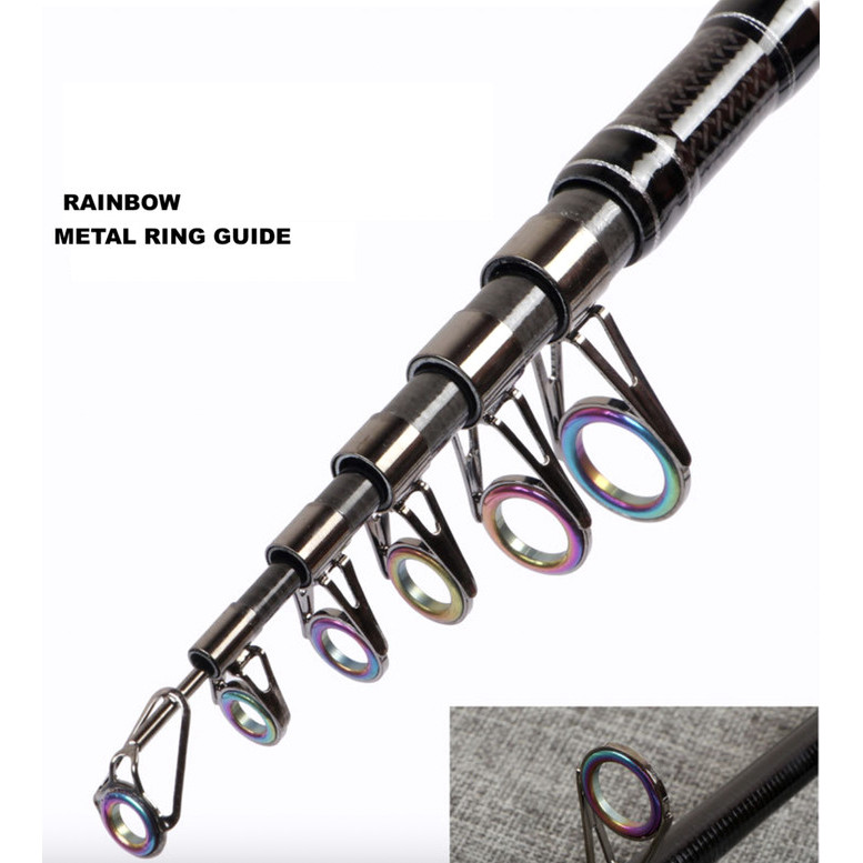 Senar Pancing Casting Spinning Joran Pancing Ultralight Ul Pendek Mini Ring Rainbow