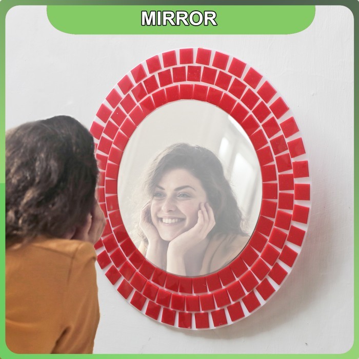 Cermin Dinding Hias Elegant Mozaik