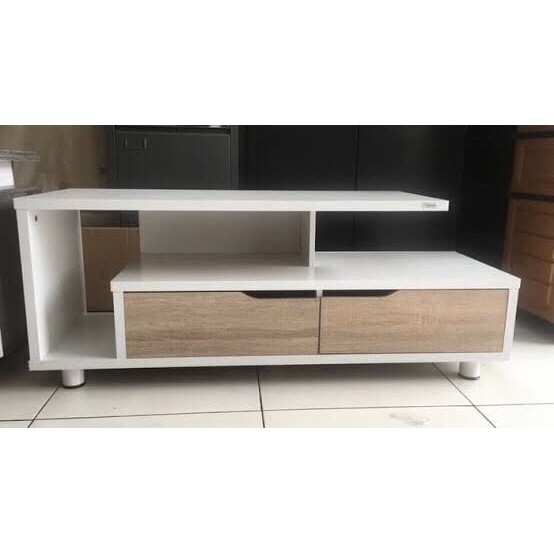 Rak Meja Tv Minimalis (Coklat-Putih) / Medan Sumut