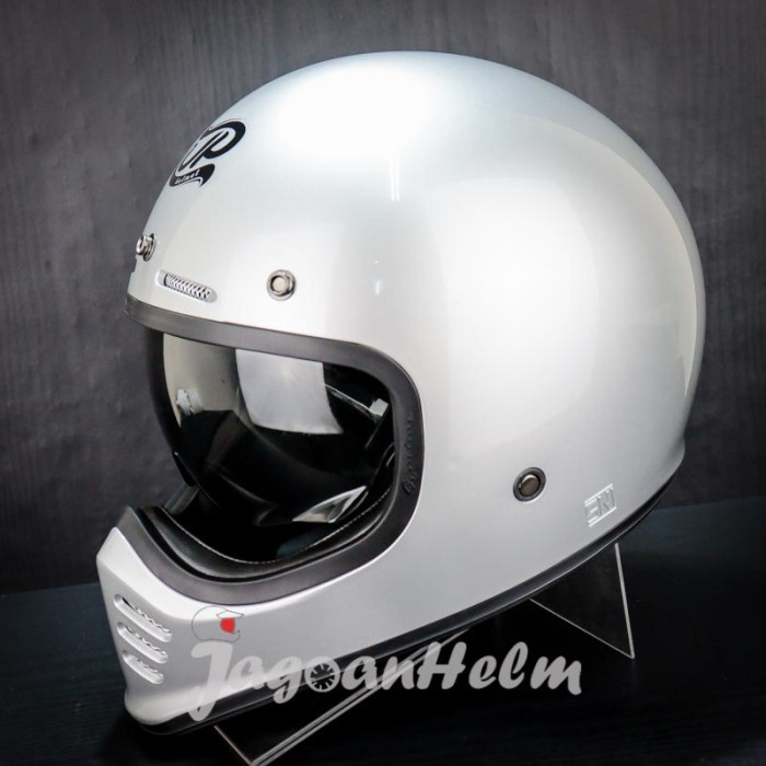 Jpx Helm Jp Signature Solid Silver Glossy Retro Classic Ddring
