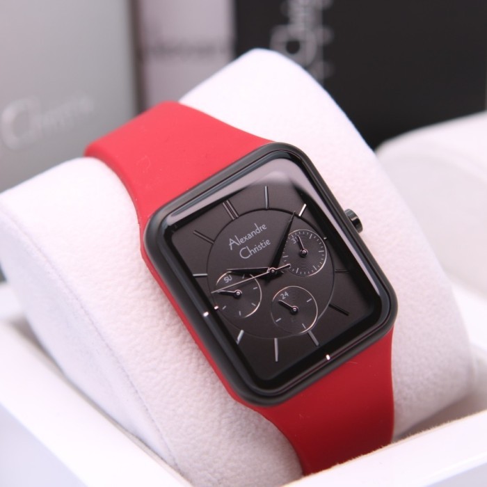Jam Tangan Wanita Alexandre Christie Ac 2744 Ac2744 Black Red Original