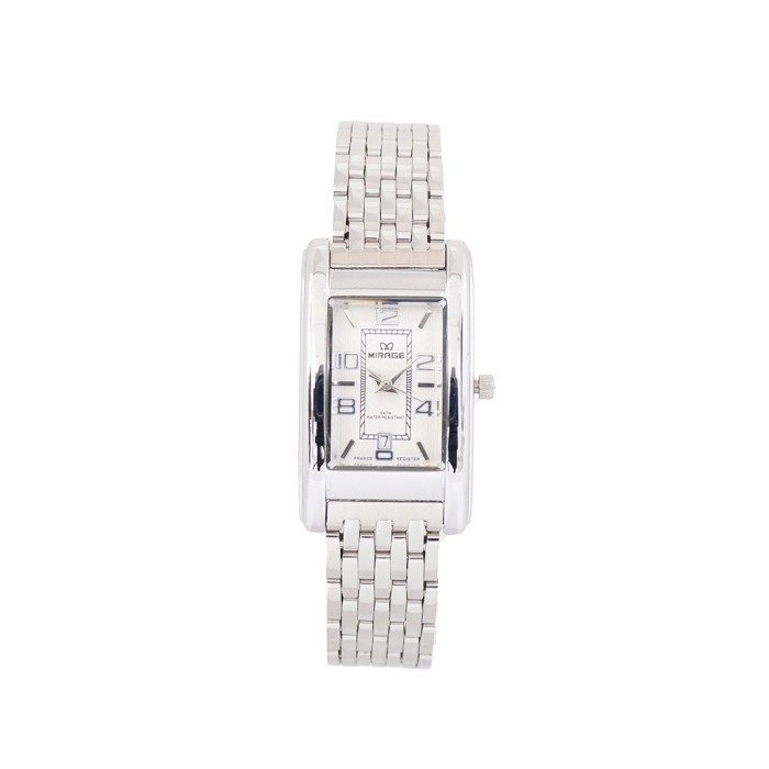Mirage Watch Jam Tangan Analog Wanita Silver Petak Klasik 7396 L Ori
