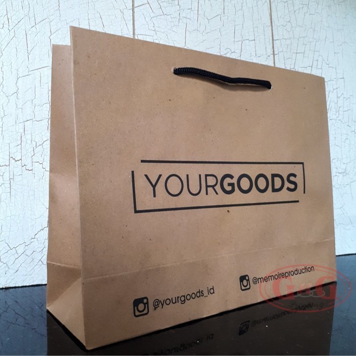 Paper Bag Kraft Custom Print Kecil / Shopping Bag Custom Print