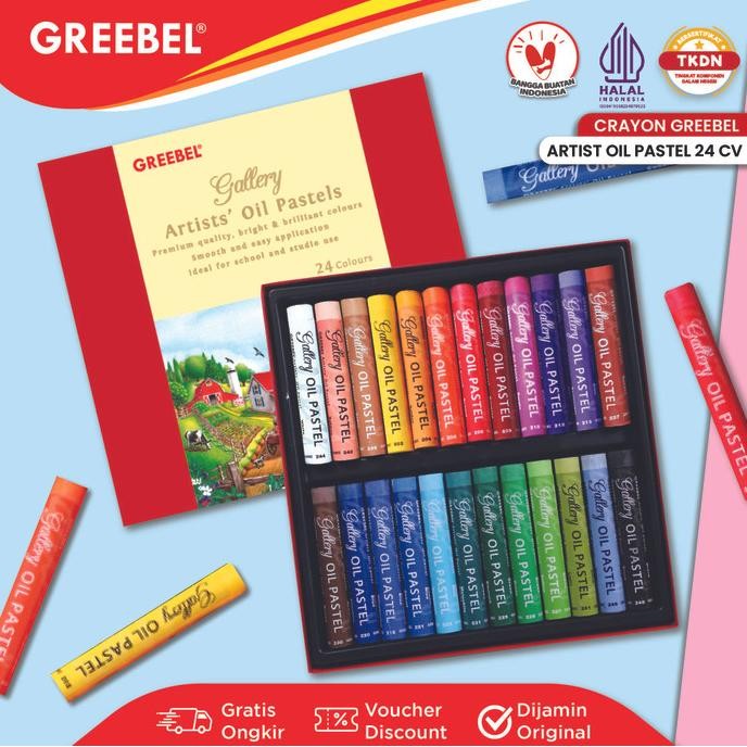 

Terlaris Greebel Crayon Krayon Artist 24 Warna / Artist Oil Pastel 24 (Aop24) Mewarnai Professional Crayon Set Ready Stok