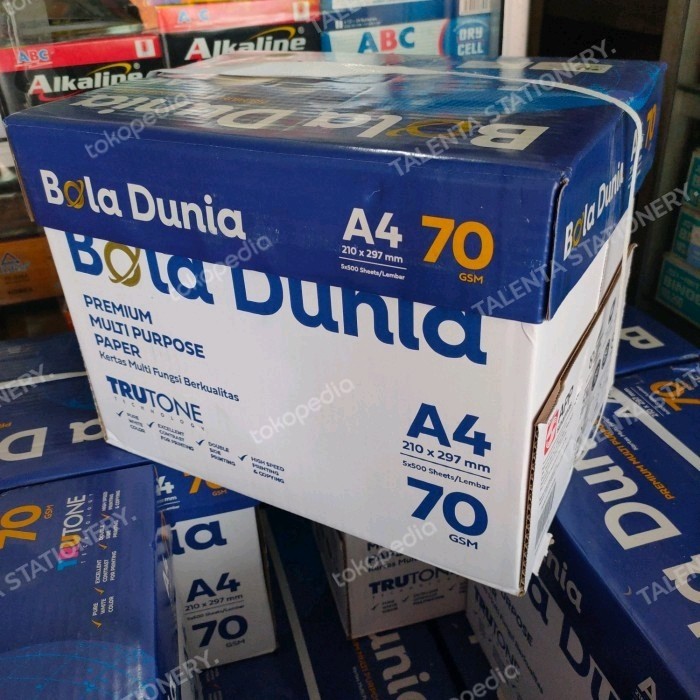 

TERBARU! kertas HVS ukuran A4 70 gsm 1dus isi 5 rim