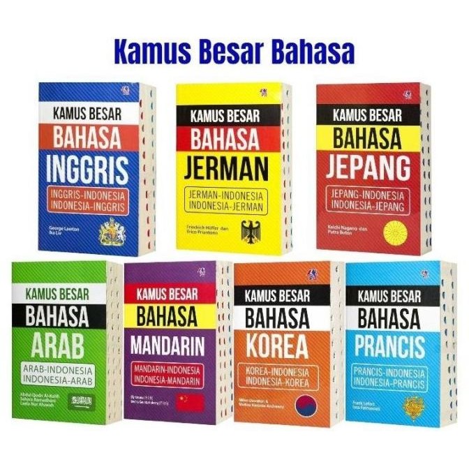 

Terlaris Bestseller Paket 7 Kamus Bahasa Besar : Arab, Inggris, Jepang, Jerman, Mandarin, Prancis, Korea Ready Stok