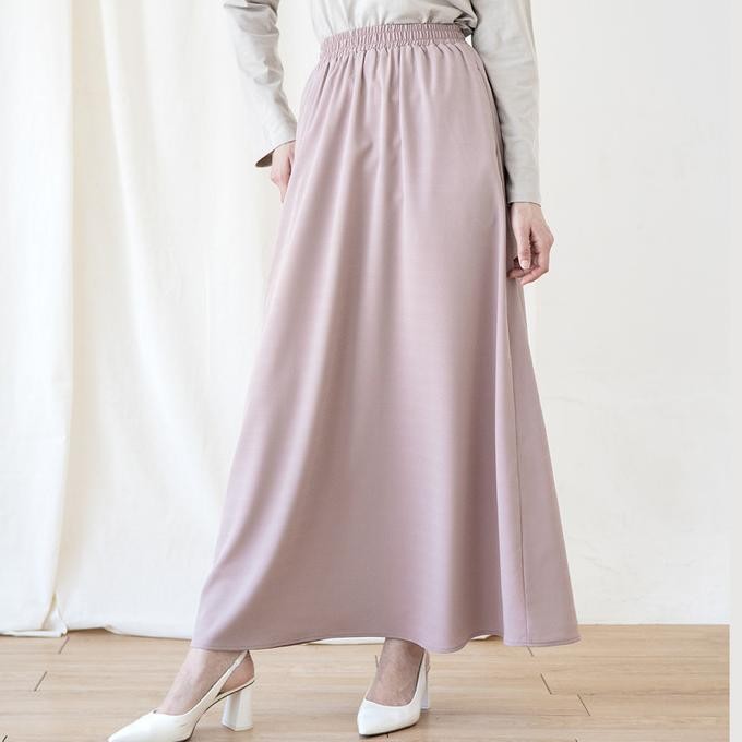 Andari Skirt by Aska Label - Rok maxi wanita dengan kantong dan pinggang full karet Terlaris