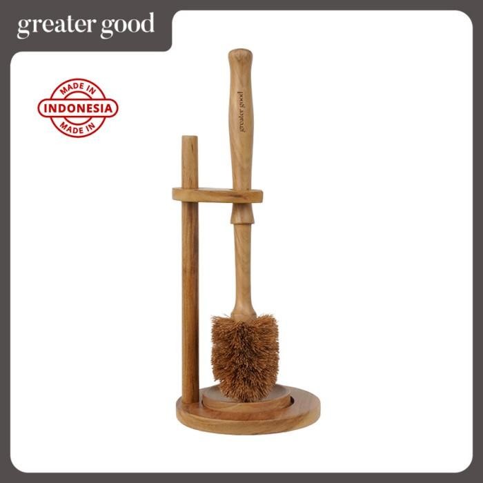 GREATER GOOD - COCONUT FIBER TOILET BRUSH WITH STAND / SIKAT KELAPA