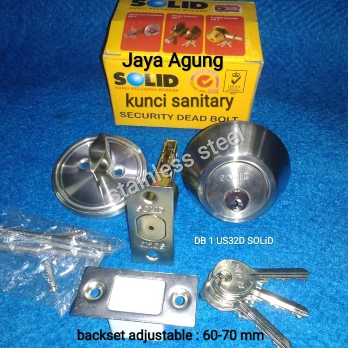 TERBARU Kunci pintu tambahan solid/deadbolt single DB1 Solid