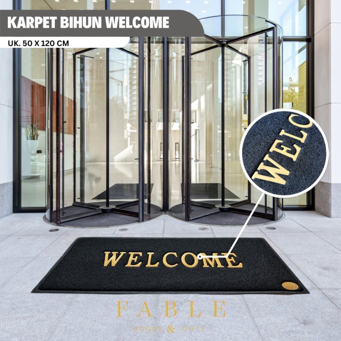 

TERLARIS KESET KARPET PVC MIE BIHUN KESET PINTU LOBBY TULISAN WELCOME YUGEN MURAH!!! MURAH