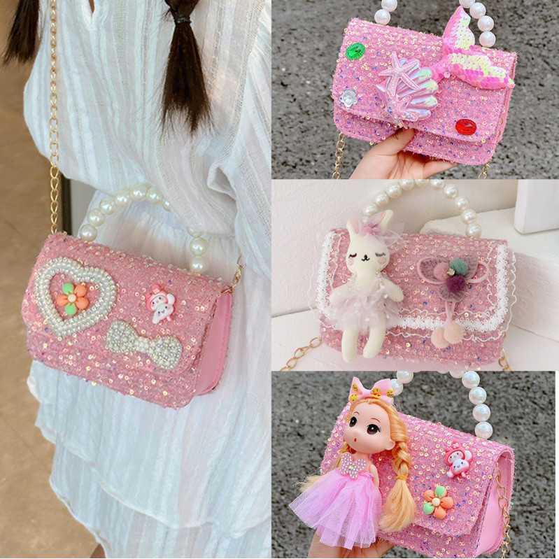 Promo Super Tas Anak Perempuan New Model Tas Selempang Mini Cantik Mewah Design Manik Manik Uk