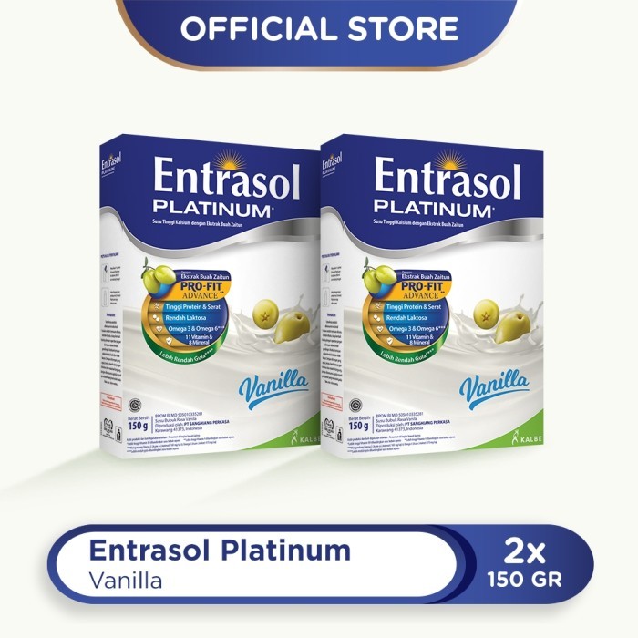 

TERLARIS TWINPACK ENTRASOL PLATINUM VANILLA 150G - 2 PCS MURAH!!! MURAH