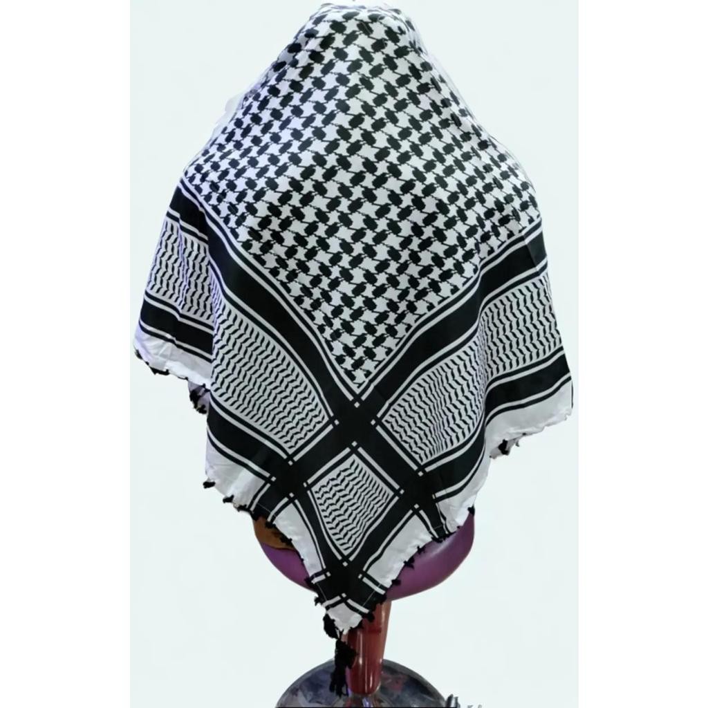 Disc Sorban Segi 4 Almas Hitam Rumbai - Sorban Arab Hitam Putih - Sorban Warna Merah Putih- Sorban