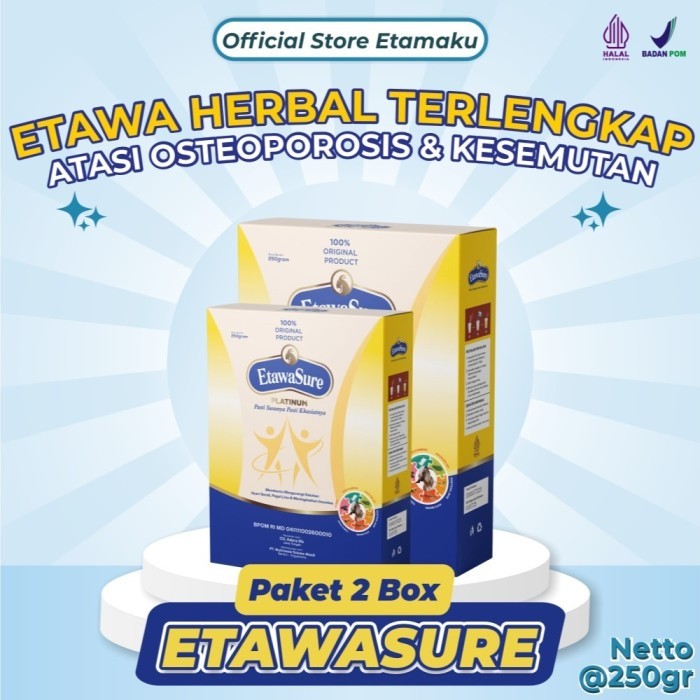 

TERLARIS ETAWASURE SUSU BUBUK ETAWA HERBAL RASA JAHE PAKET 2 BOX 500GR UNTUK KESEHATAN TULANG DAN