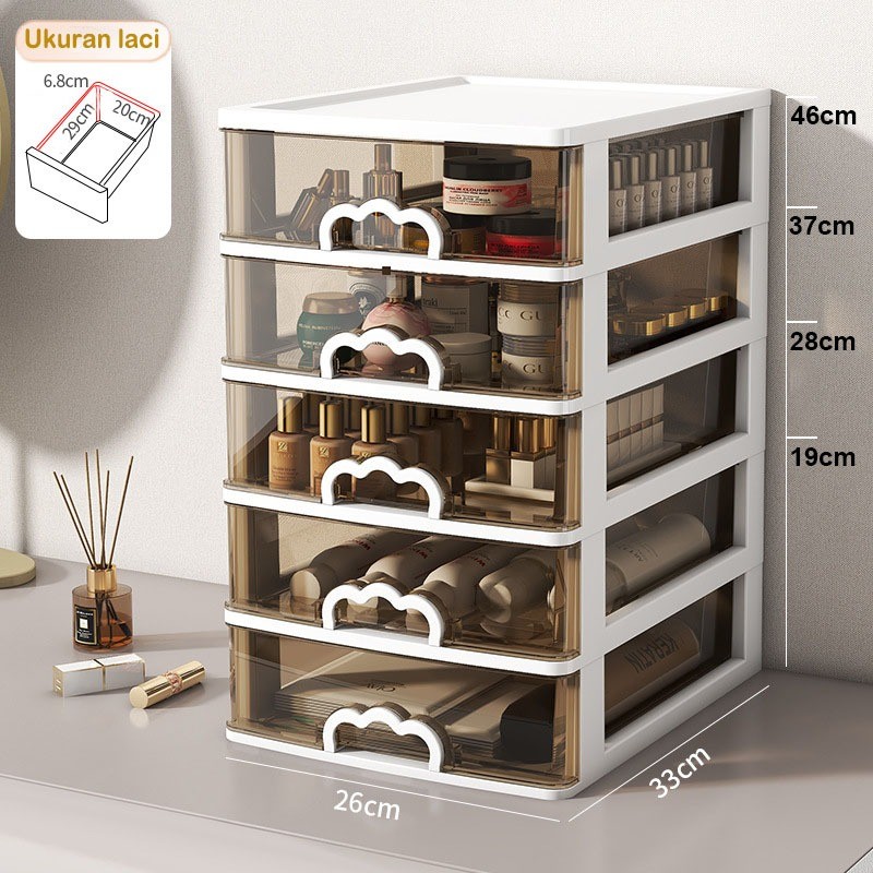 Terbaru [Ready Stock] Rak Laci Meja 4 Susun Plastik Rak Desk Organizer Besar Laci Container Kertas