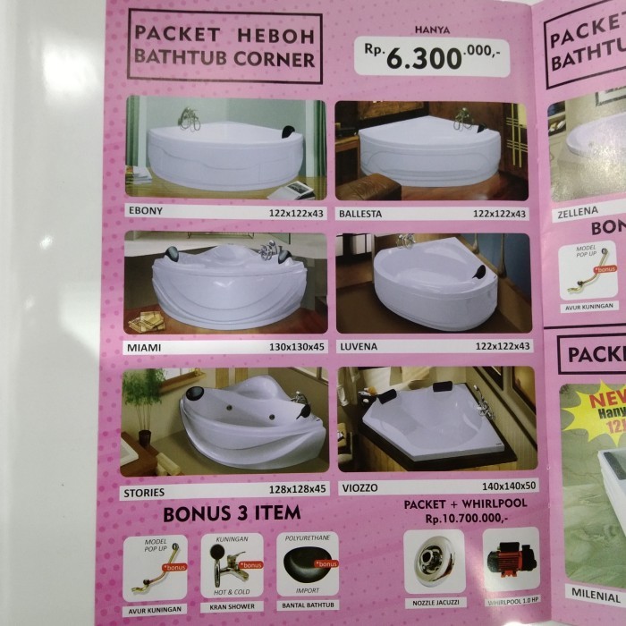 yang dicari] bathtub corner sudut jacuzzi whirlpool Zentiro marble putih premium