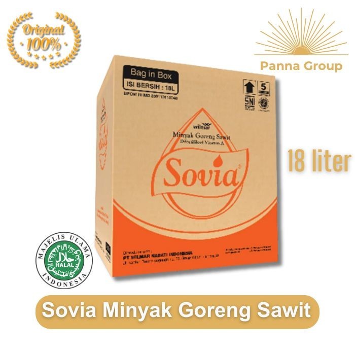 

Sovia Minyak Goreng Sawit BIB Bag in box 18 liter / Minyak Goreng / Minyak goreng SOVIA /Minyak Sovia BIB 18l 18 Liter