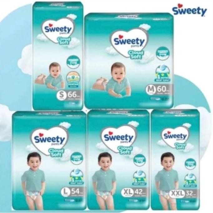 || PROMO POPOK BAYI / PAMPERS ~`~ SWEETY SILVER  JUMBO S66/M60/L54/XL42/XXL32 ||~~~