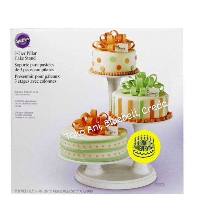 Wilton 3 tier pillar cake stand